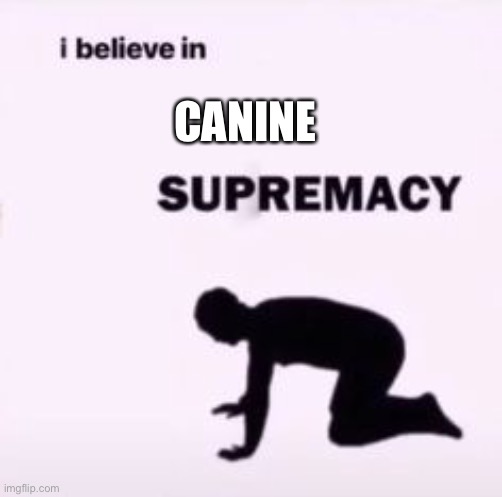 I believe in supremacy | CANINE | image tagged in i believe in supremacy | made w/ Imgflip meme maker