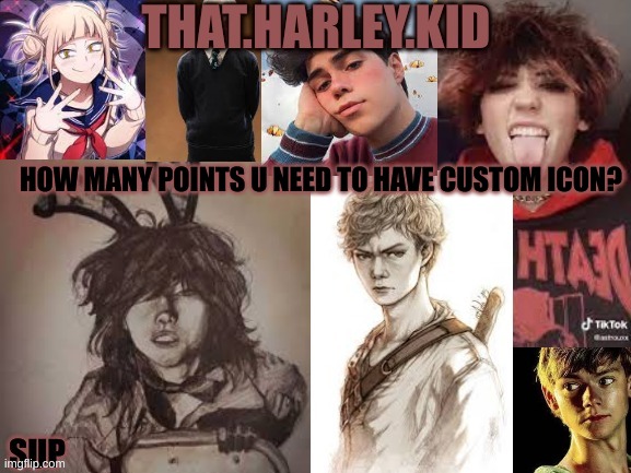 harley temp 2.0 | HOW MANY POINTS U NEED TO HAVE CUSTOM ICON? | image tagged in harley temp 2 0 | made w/ Imgflip meme maker