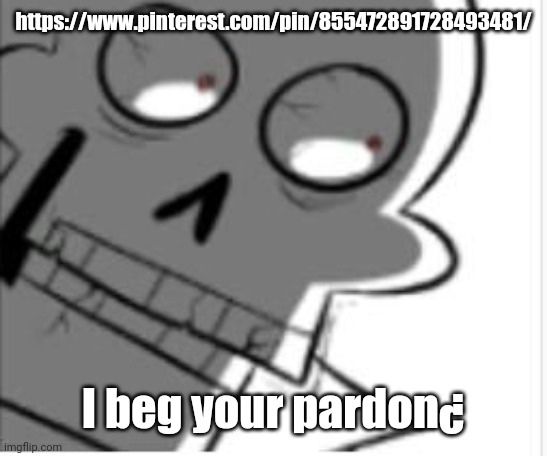Papyrus | https://www.pinterest.com/pin/855472891728493481/; I beg your pardon¿ | image tagged in papyrus | made w/ Imgflip meme maker