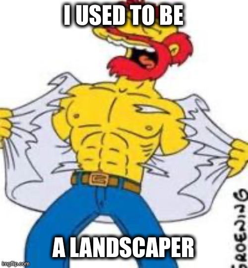 Groundskeeper Willie | I USED TO BE A LANDSCAPER | image tagged in groundskeeper willie | made w/ Imgflip meme maker