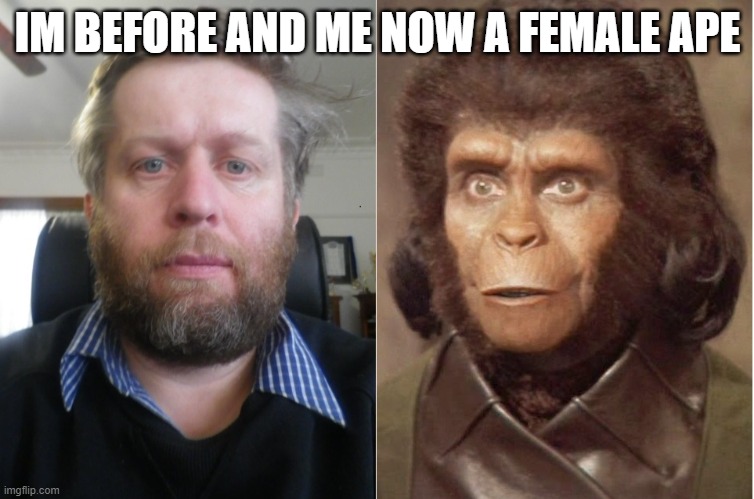 mario | IM BEFORE AND ME NOW A FEMALE APE | image tagged in mario | made w/ Imgflip meme maker