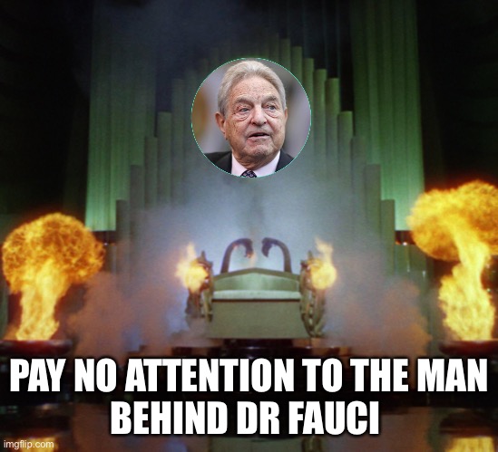 Soros behind the curtain | PAY NO ATTENTION TO THE MAN
BEHIND DR FAUCI | image tagged in soros behind the curtain | made w/ Imgflip meme maker