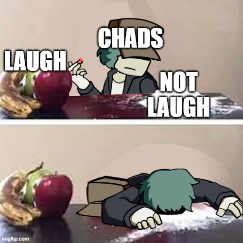 Garcello d | LAUGH NOT LAUGH CHADS | image tagged in garcello d | made w/ Imgflip meme maker