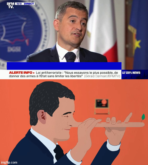 Darmanin pipeau Blank Meme Template