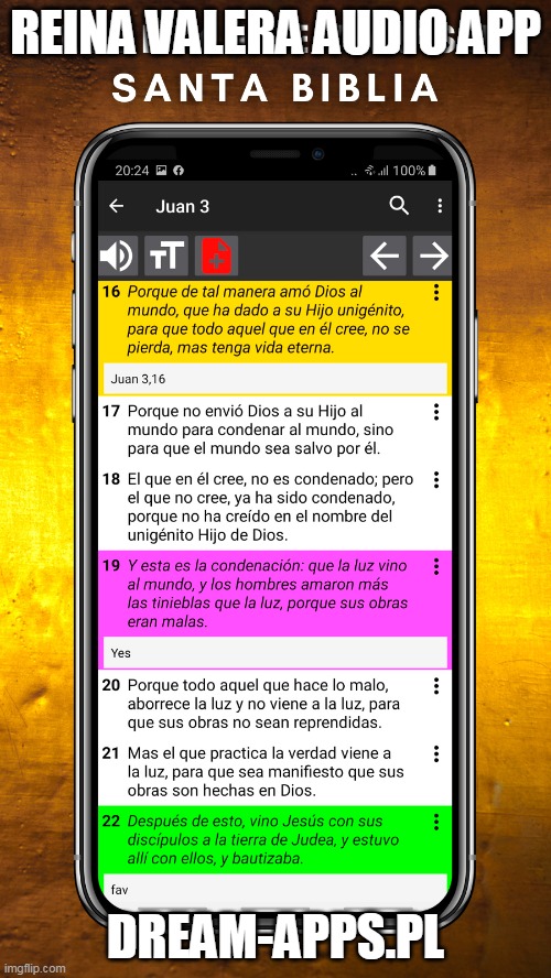 Reina Valera Audio App | REINA VALERA AUDIO APP; DREAM-APPS.PL | image tagged in reina valera audio app,santa biblia app for android,download reina valera app | made w/ Imgflip meme maker
