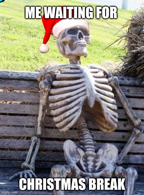 Memes |  ME WAITING FOR; CHRISTMAS BREAK | image tagged in memes,waiting skeleton,christmas | made w/ Imgflip meme maker