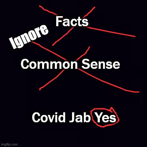 Plain black | Facts Common Sense Covid Jab Yes Ignore | image tagged in plain black | made w/ Imgflip meme maker