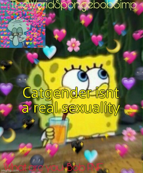 You cant just say your AK47gender | Catgender isnt a real sexuality | image tagged in theweridspongebobsimp's announcement temp v2 | made w/ Imgflip meme maker