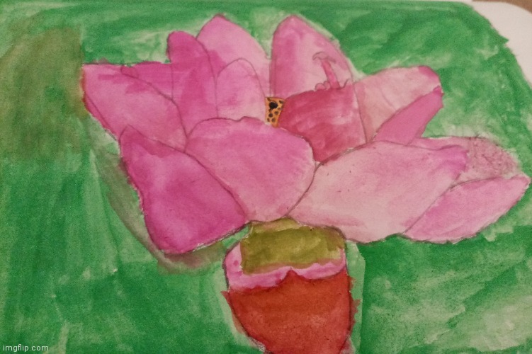 This is my painting of a flower so far | image tagged in drawing,painting | made w/ Imgflip meme maker