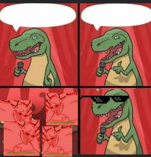 High Quality Dino Comic Good Ending Blank Meme Template