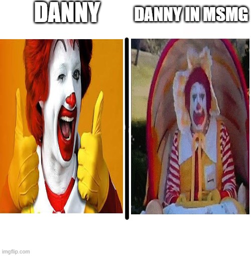Blank Starter Pack | DANNY; DANNY IN MSMG | image tagged in memes,blank starter pack | made w/ Imgflip meme maker