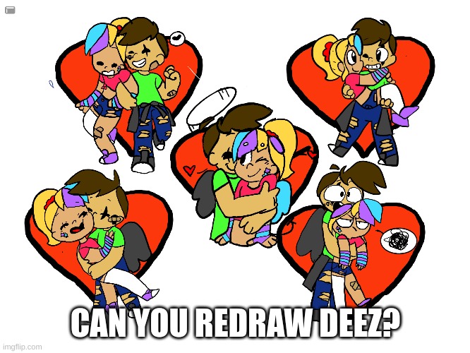 sky& travis | CAN YOU REDRAW DEEZ? | image tagged in drawing | made w/ Imgflip meme maker