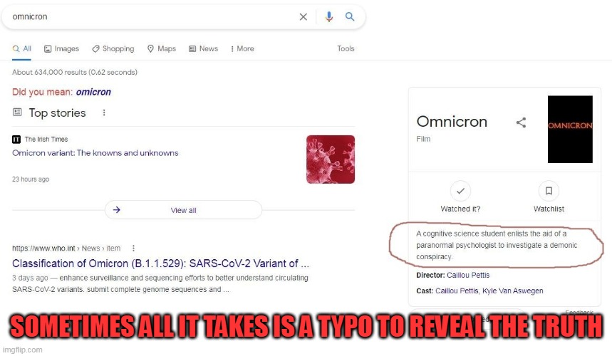 Ain't No Such Thing As Coincidences | SOMETIMES ALL IT TAKES IS A TYPO TO REVEAL THE TRUTH | image tagged in covid,coronavirus,satanic,new world order,deep state,vaccines | made w/ Imgflip meme maker