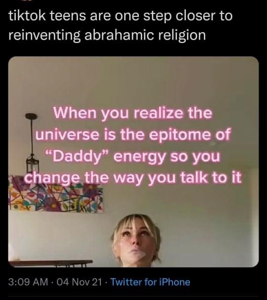 Tiktok teens reinventing Abrahamic religion Blank Meme Template