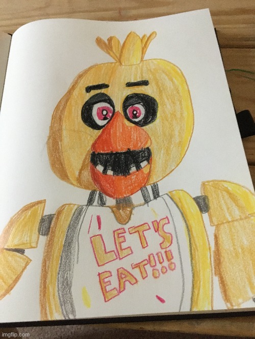 hello | image tagged in art,drawings,chica,fnaf | made w/ Imgflip meme maker