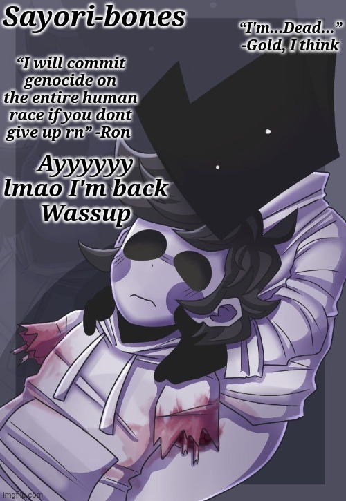 Two cool dudes V2 | Ayyyyyy lmao I'm back
Wassup | image tagged in two cool dudes v2 | made w/ Imgflip meme maker