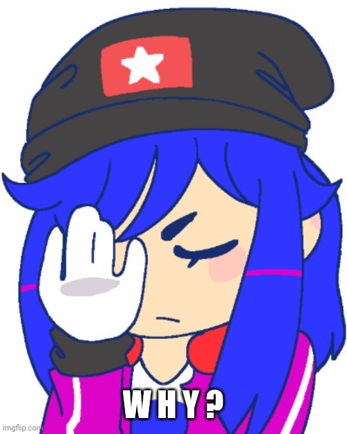 Heroine bibi facepalm | W H Y ? | image tagged in heroine bibi facepalm | made w/ Imgflip meme maker