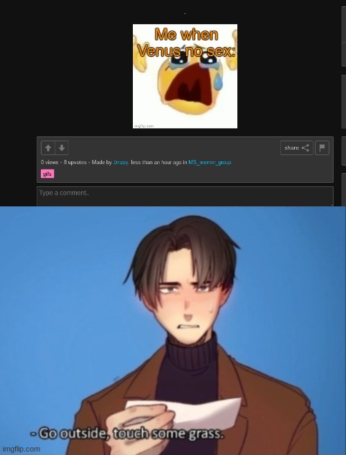 image tagged in levi wants you to touch grass | made w/ Imgflip meme maker