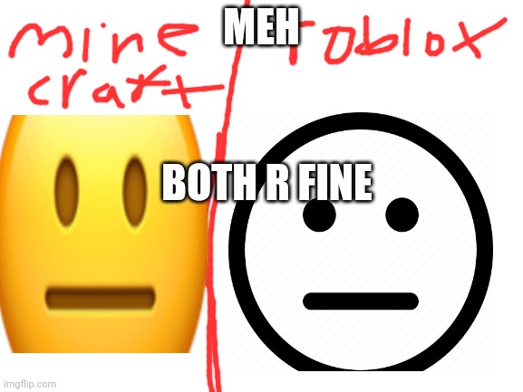 Both is fine |  MEH; BOTH R FINE | made w/ Imgflip meme maker