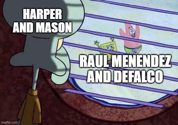 CoD meme #17 | HARPER AND MASON; RAUL MENENDEZ AND DEFALCO | image tagged in squidward window,cod,storyline,funny memes,memes,black ops | made w/ Imgflip meme maker
