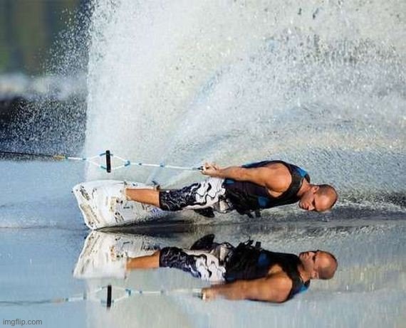 Skiboarding reflection | image tagged in skiboarding reflection | made w/ Imgflip meme maker