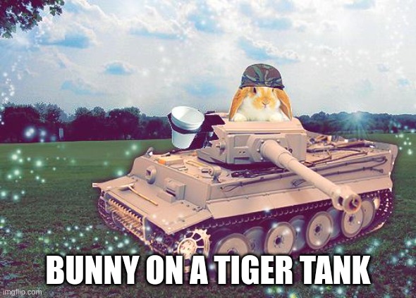 Bunny on a tank | BUNNY ON A TIGER TANK | image tagged in bunny on a tank | made w/ Imgflip meme maker