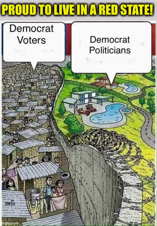 Democrats are the real cause of what they call “income inequality.” | PROUD TO LIVE IN A RED STATE! | image tagged in democrats,democratic party,blue,red,memes | made w/ Imgflip meme maker