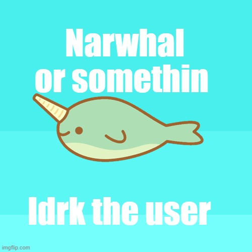 narwhal | Narwhal or somethin; Idrk the user | image tagged in narwhal | made w/ Imgflip meme maker