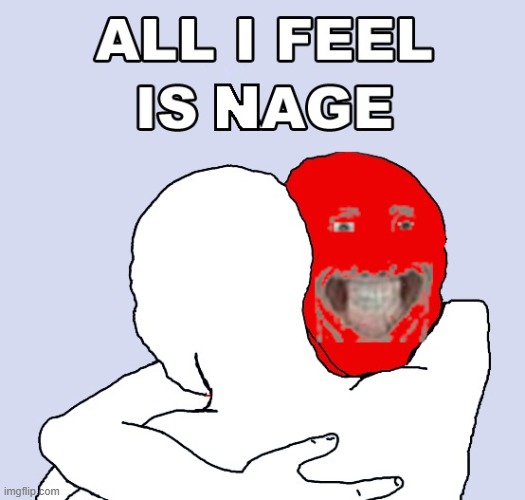 All I feel is n a g e | image tagged in all i feel is nage | made w/ Imgflip meme maker