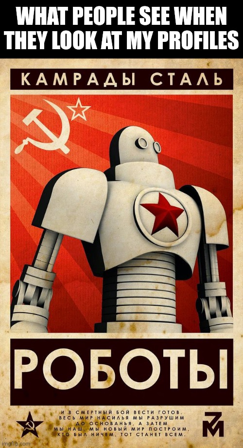 I AM THE NET | WHAT PEOPLE SEE WHEN THEY LOOK AT MY PROFILES | image tagged in soviet propaganda posters for russian bots | made w/ Imgflip meme maker