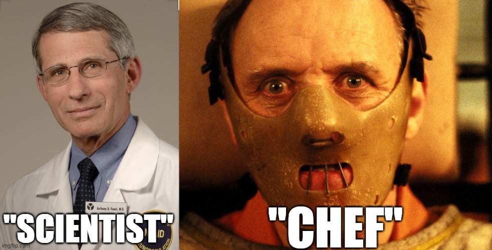 Fauxci is a fraud, something we have known for decades. | "SCIENTIST"; "CHEF" | image tagged in dr fauci,covidiots,vaccine,lockdown,liberal logic | made w/ Imgflip meme maker