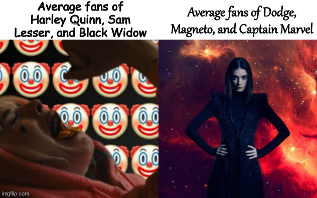 Don't be a sheep, just be a lion! | Average fans of Harley Quinn, Sam Lesser, and Black Widow; Average fans of Dodge, Magneto, and Captain Marvel | image tagged in lion,what are memes | made w/ Imgflip meme maker