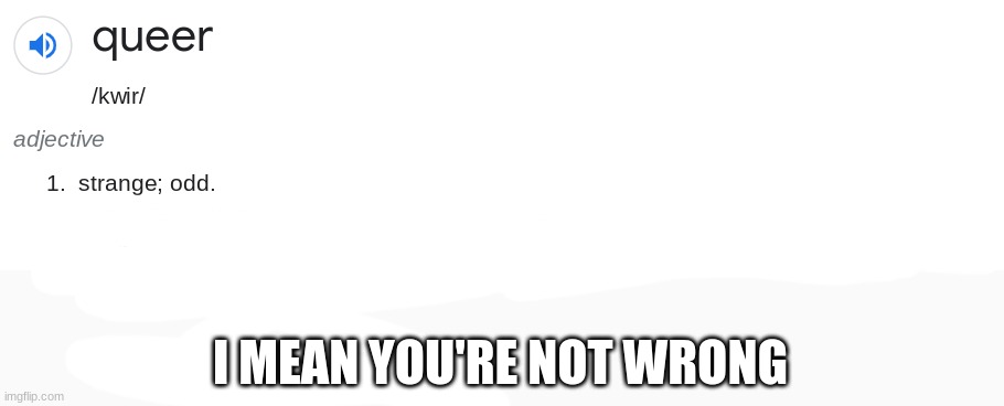 I MEAN YOU'RE NOT WRONG | made w/ Imgflip meme maker