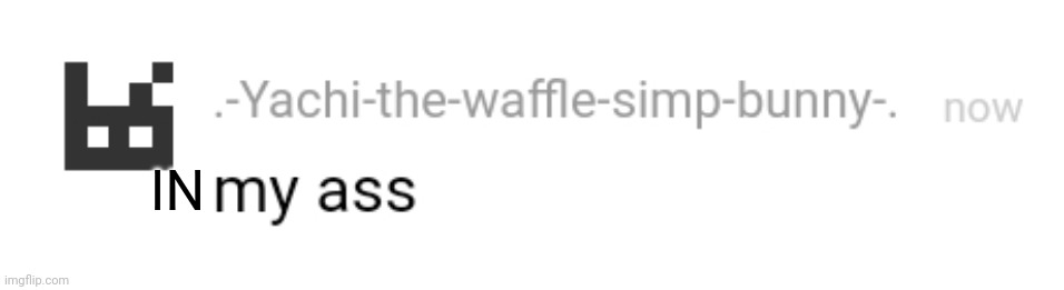 My ass | IN | image tagged in my ass | made w/ Imgflip meme maker