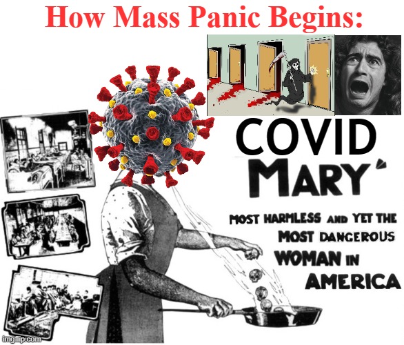 Wash your hands or be forever doomed to muzzle up. | How Mass Panic Begins:; COVID | image tagged in covid 19,typhoid mary meme,handwashing,covid-19 | made w/ Imgflip meme maker