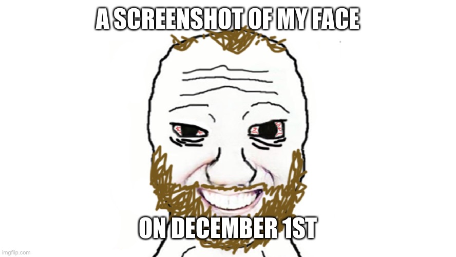 i can’t | A SCREENSHOT OF MY FACE; ON DECEMBER 1ST | image tagged in i just wanna | made w/ Imgflip meme maker
