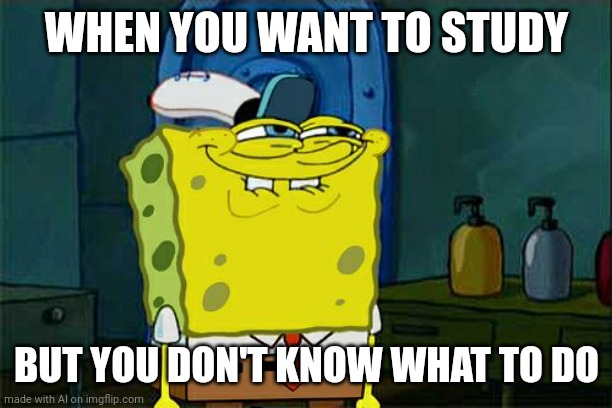 Don't You Squidward | WHEN YOU WANT TO STUDY; BUT YOU DON'T KNOW WHAT TO DO | image tagged in memes,don't you squidward | made w/ Imgflip meme maker