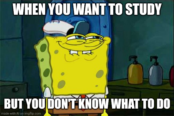 Don't You Squidward Meme | WHEN YOU WANT TO STUDY; BUT YOU DON'T KNOW WHAT TO DO | image tagged in memes,don't you squidward | made w/ Imgflip meme maker