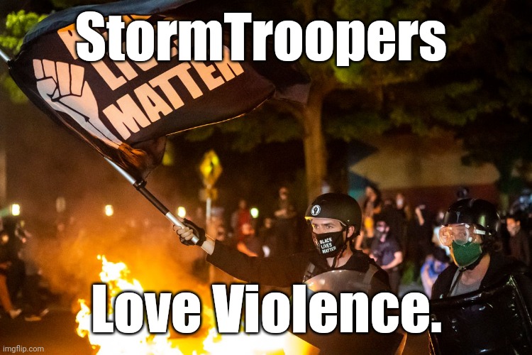 democrats being democrats | StormTroopers Love Violence. | image tagged in democrats being democrats | made w/ Imgflip meme maker