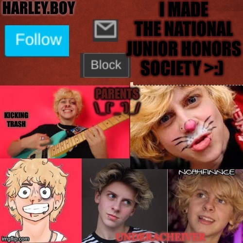 hahahaha | I MADE THE NATIONAL JUNIOR HONORS SOCIETY >:) | image tagged in harley 3 0 | made w/ Imgflip meme maker