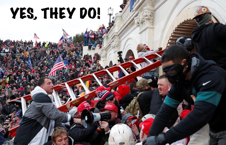 Qanon - Insurrection - Trump riot - sedition | YES, THEY DO! | image tagged in qanon - insurrection - trump riot - sedition | made w/ Imgflip meme maker