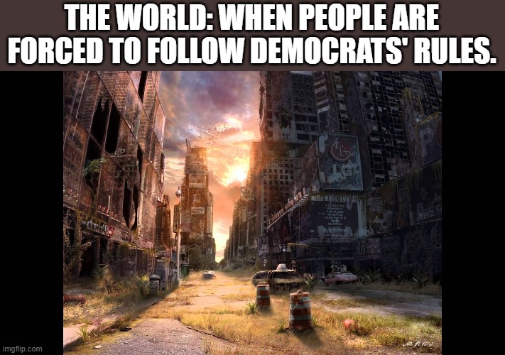 THE WORLD: WHEN PEOPLE ARE FORCED TO FOLLOW DEMOCRATS' RULES. | made w/ Imgflip meme maker