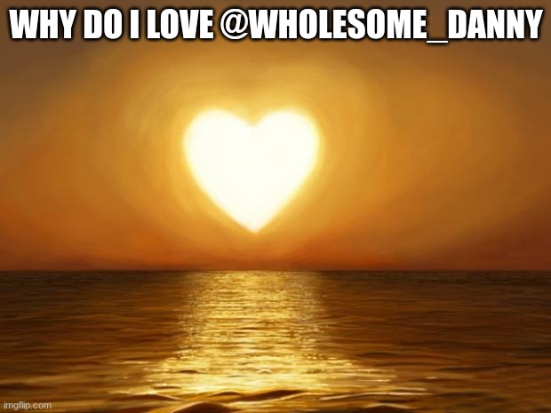 Love | WHY DO I LOVE @WHOLESOME_DANNY | image tagged in love | made w/ Imgflip meme maker
