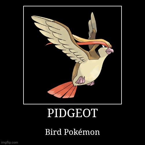 Pidgeot | image tagged in demotivationals,pokemon,pidgeot | made w/ Imgflip demotivational maker