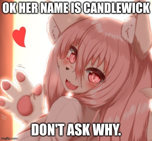 Furry art | OK HER NAME IS CANDLEWICK; DON'T ASK WHY. | image tagged in furry | made w/ Imgflip meme maker