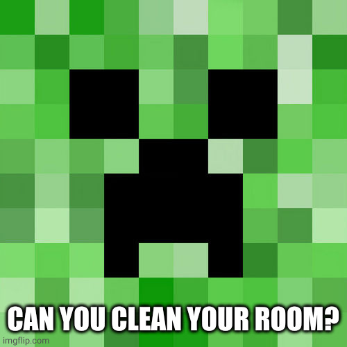 Scumbag Minecraft Meme | CAN YOU CLEAN YOUR ROOM? | image tagged in memes,scumbag minecraft | made w/ Imgflip meme maker