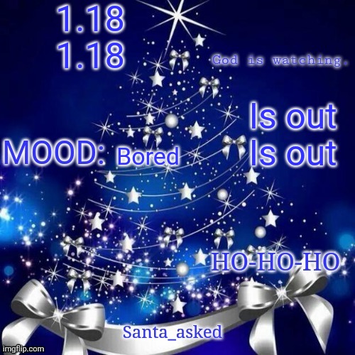 Christmas announcement template | 1.18
1.18; Is out
Is out; Bored | image tagged in christmas announcement template | made w/ Imgflip meme maker