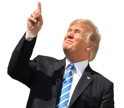 High Quality Trump pointing at sun transparent Blank Meme Template