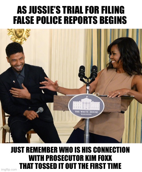 His white privilege couldn’t save him | AS JUSSIE’S TRIAL FOR FILING FALSE POLICE REPORTS BEGINS; JUST REMEMBER WHO IS HIS CONNECTION 
WITH PROSECUTOR KIM FOXX 
THAT TOSSED IT OUT THE FIRST TIME | image tagged in jussie smollett | made w/ Imgflip meme maker