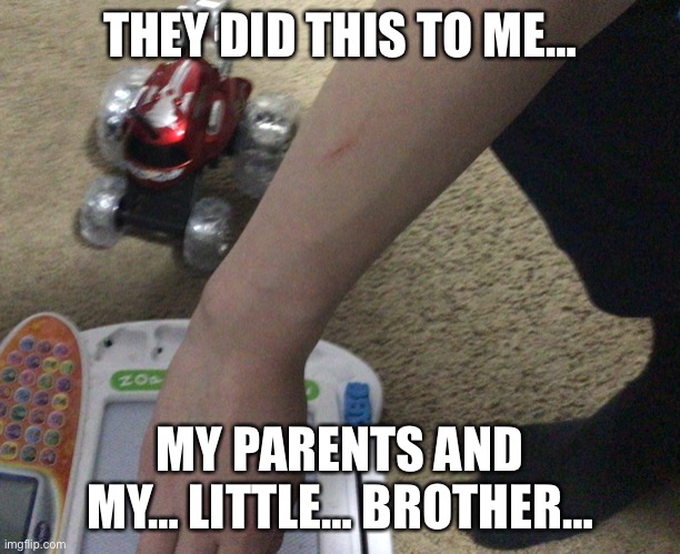 NOW THATS A LOT OF DAMAGE!!!! | THEY DID THIS TO ME…; MY PARENTS AND MY… LITTLE… BROTHER… | image tagged in oh yeah oh no | made w/ Imgflip meme maker